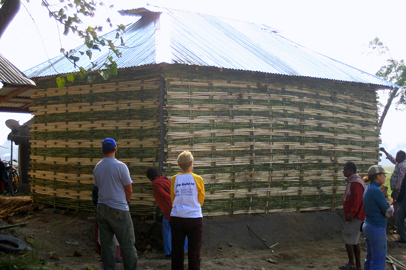 Bamboo house construction