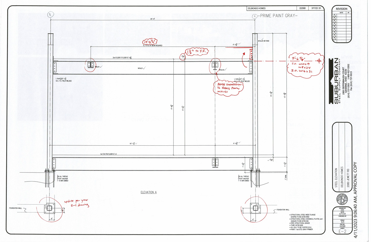 structural steel shop drawings structural steel shop drawing review markups