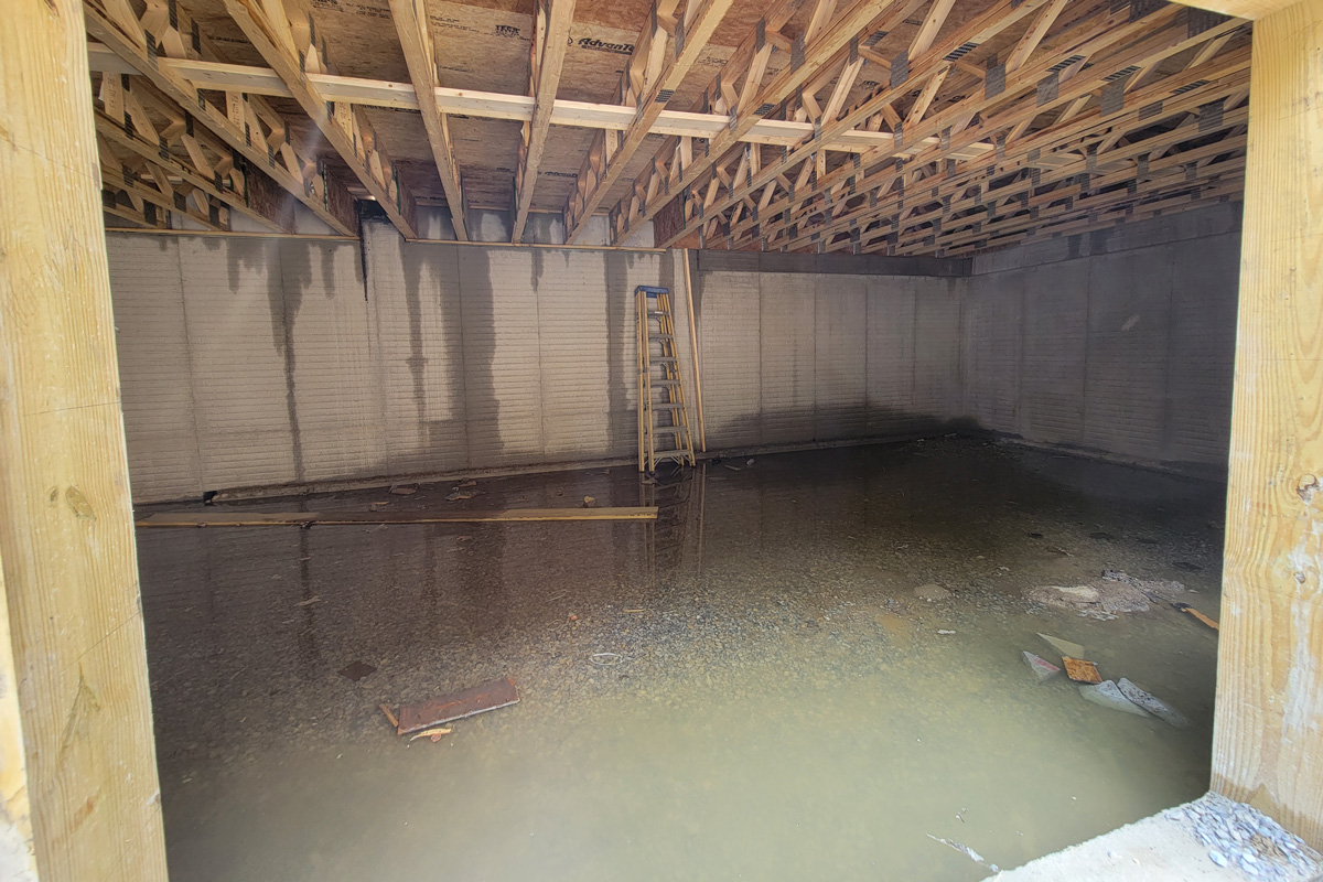 unforeseen conditions basement crawlspace with sitting water